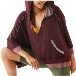 New FP Free People Movement Bonfire Hoodie Fig Jam NWT Boho Women’s Size Small